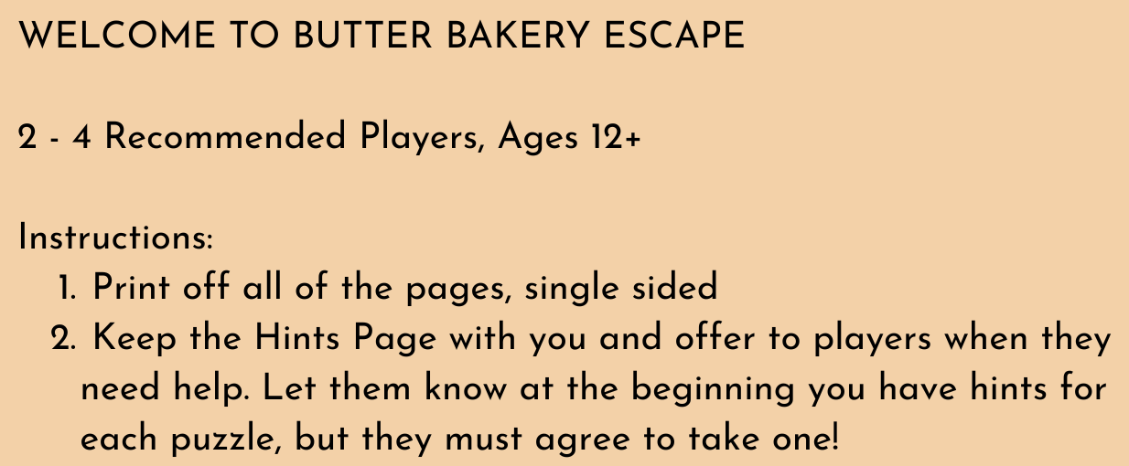 You Butter Escape – Printable + Online Cozy Bakery Mystery